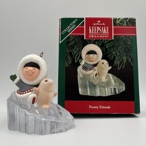 Vintage 1990 Hallmark‎ Keepsake Frosty Friends Christmas Ornament W Box QX439-6